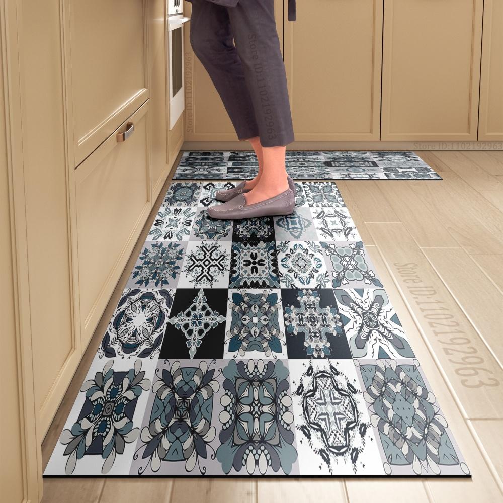 1PCS Kitchen Floor Mat Waterproof, Anti-skid, Anti-dirty Foot Mat Household Door Mat Crystal Velvet Long Strip Carpet Door Mats