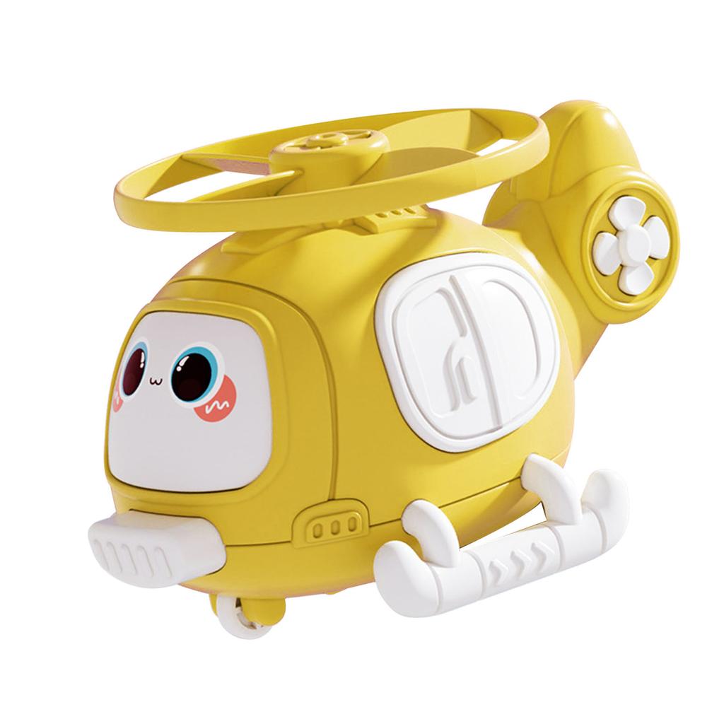 Helicopter Bamboo Dragonfly Toy Plastic Inertial Collision Aircraft Toys for Birthday Gifts Party Yellow