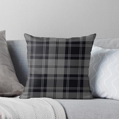 Douglas Gray Modern Tartan Plaid Pattern Throw Cushions & Pillows Without Core