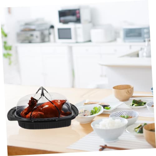 VORCOOL 10-Piece Takeout Container Set, Disposable Roast Chicken/Duck Containers with Handles, Lunch Boxes, Food Packs, Eco-Friendly and Stylish Bento