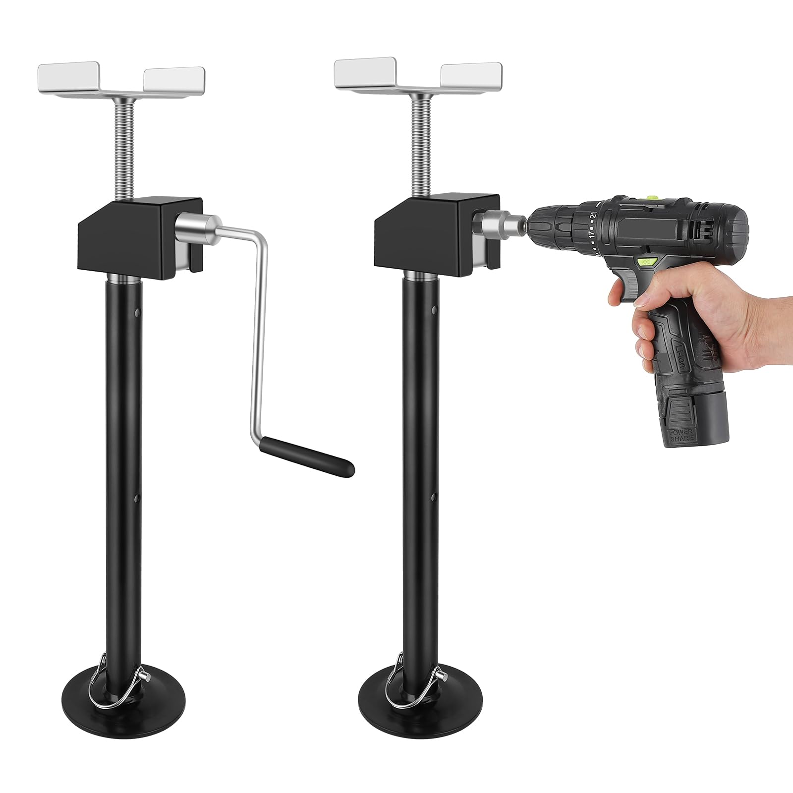 

2 Pack Heavy Duty RV Jacks 10,000lbs Slide Out Support Jack For Camper Trailer 21 -49 Adjustable Height 2 Pcak