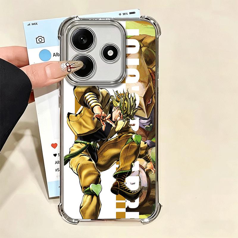 JoJo Adventure Anime Desgin Soft Phone Case For Xiaomi Redmi Note 14 15 Pro Plus 13 12 11S 11T 5G 10 9S 9 Plating Anti-Fall Fund