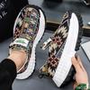 Spring and Autumn Fashion New Breathable Embroidered Thick Soled Men's Shoes with Tall Lazy Feet Casual Sports Men's Shoes
