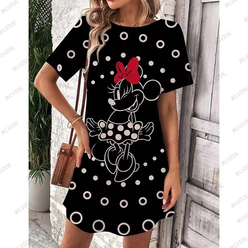 Fashion Loose Crew Neck Women's Casual Versatile Printing Casual Dresses