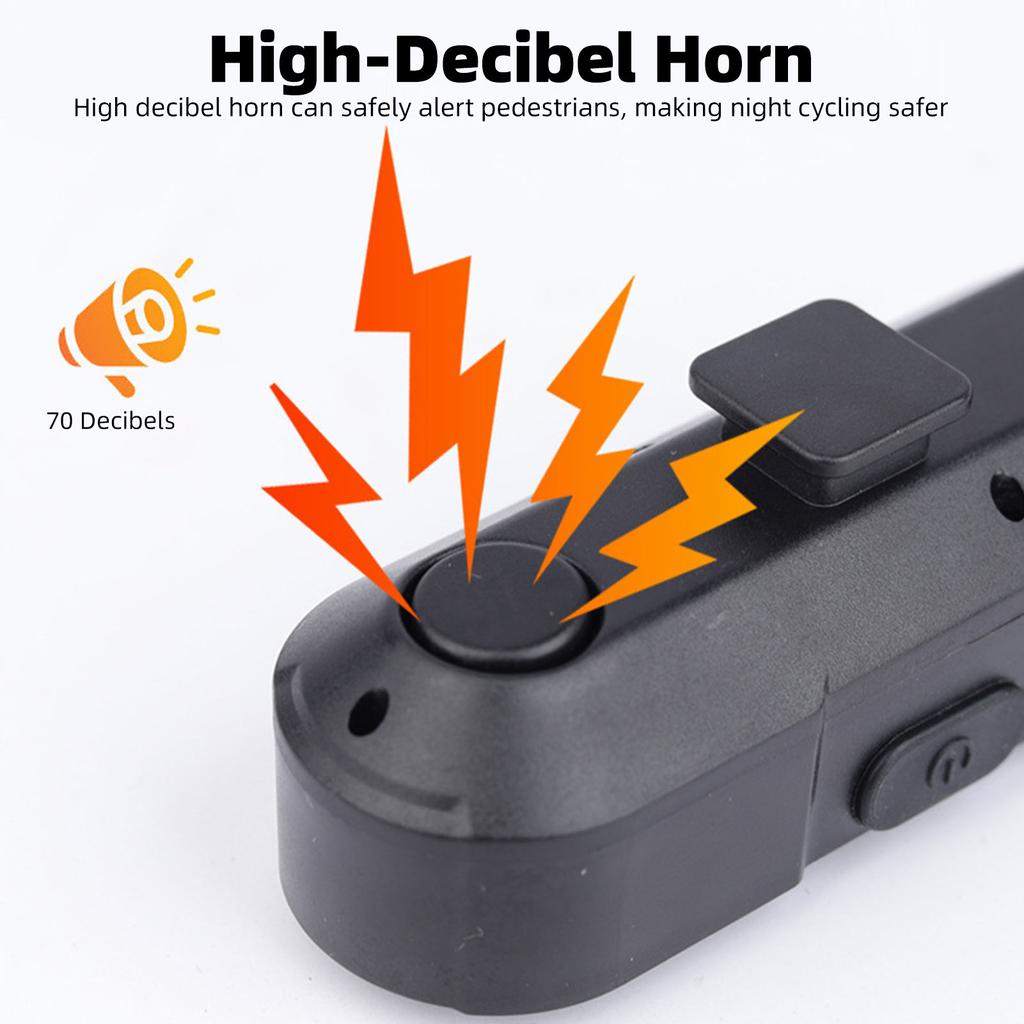 Bike Tail Light with Turn Signals Horn Prompt Sound Type C Charging Wireless Remote Control Bicycle Rear Light for Night Riding