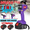 Brushless 24800mAh 480NM 2in1 Electric Drill &Impact Wrench Cordless High Torque
