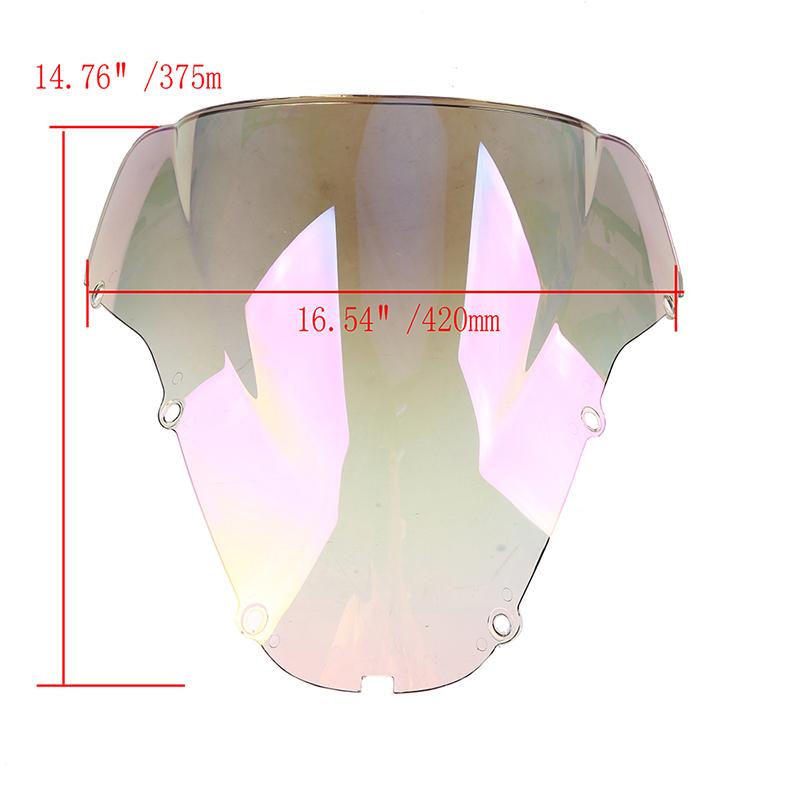 Iridium Motorcycle Windshield Double Bubble Wind Screen Deflector Fit for 2000-2001 Honda CBR900RR 929 Racing