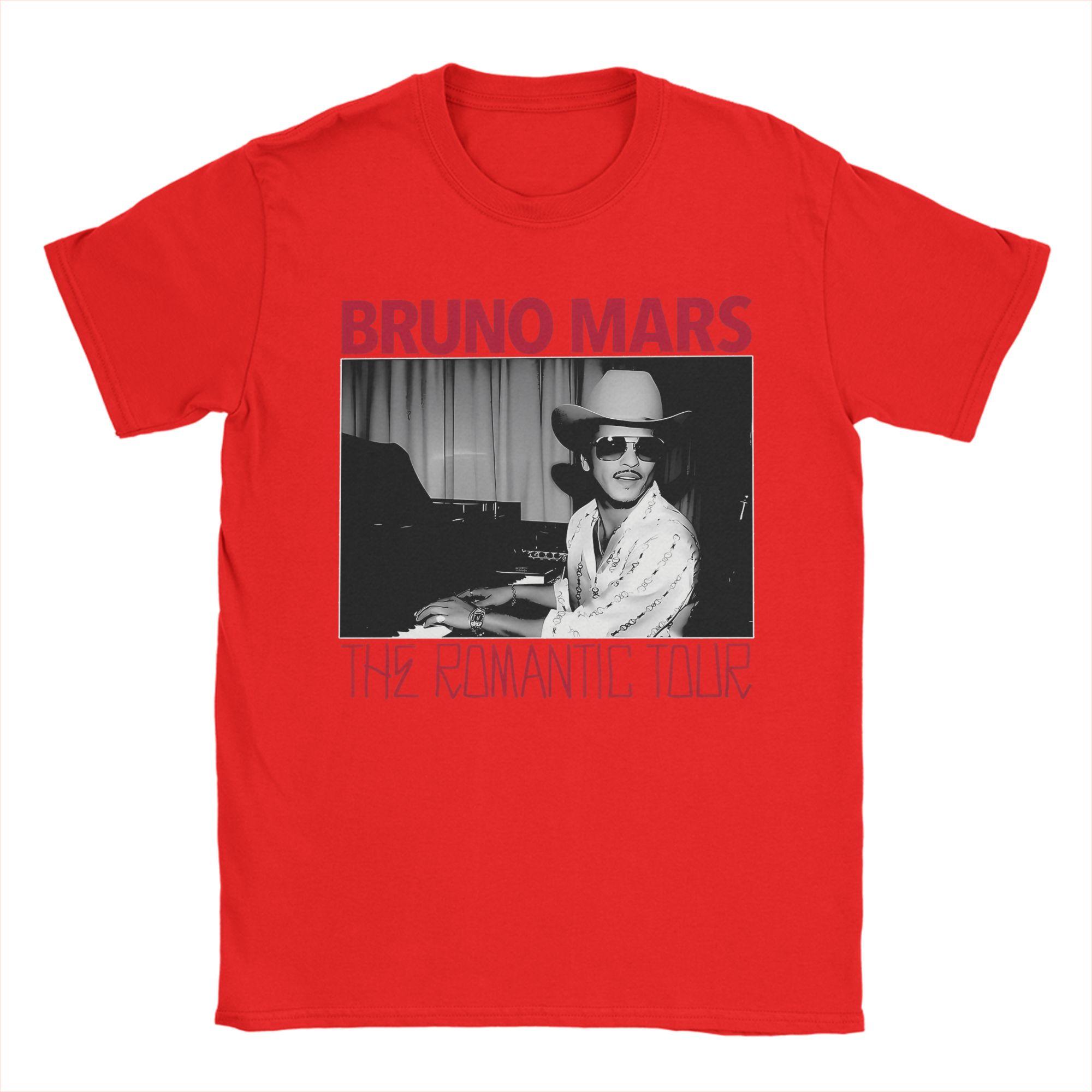

The Romantic Tour Bruno Mars 2026 T Shirt for Unisex Pure Cotton Novelty TShirt Round Collar Tees Short Sleeve Clothes Adult XL
