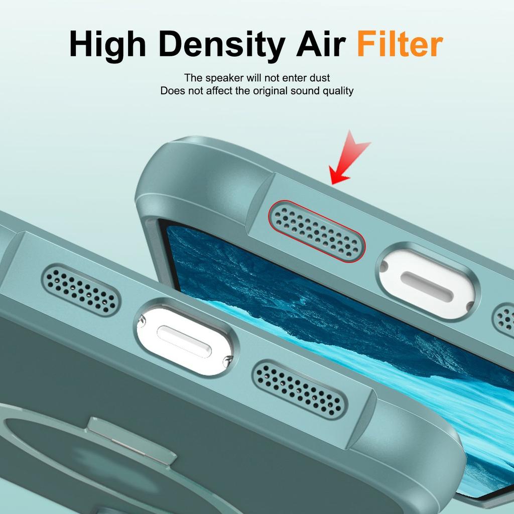 For iPhone 17 Case Compatible with MagSafe Ring Holder Kickstand TPU + PC Phone Cover