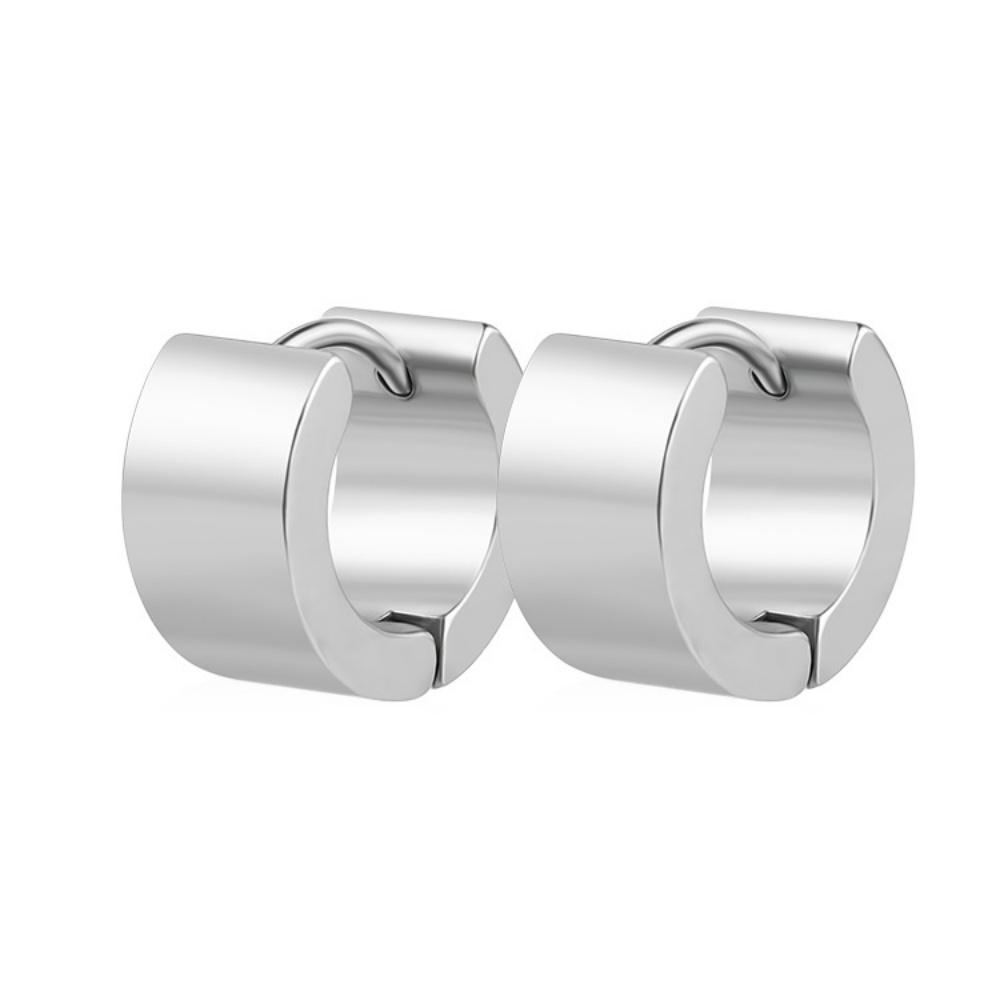 New in Trendy Minimalist Stainless Steel Hoops Ear Piercings Earrings Round for Men Woman Waterproof Vintage Jewelry Decoration