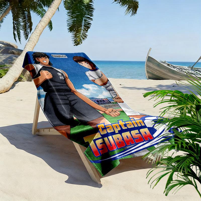 Captain Tsubasa 2D Flat Print Beach Towel, Large Soft Quick Dry Towel for Beach Camping Swimming.NSTJ0928641