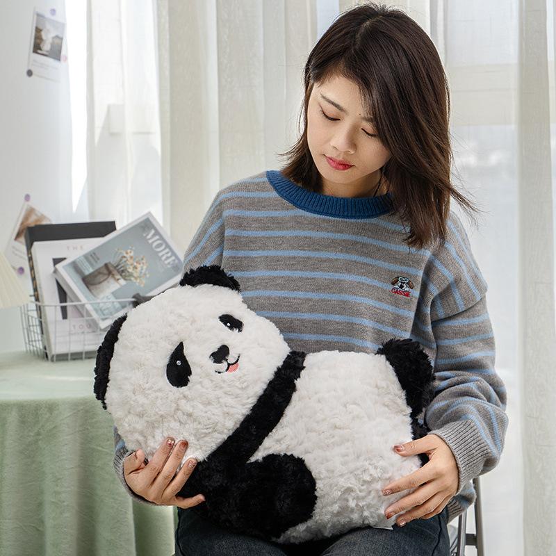 Niedliches weiches Panda-Kuschelkissen Plüschtierpuppe Schwarz-weiße Panda-Puppe Kinder Beruhigungspuppe