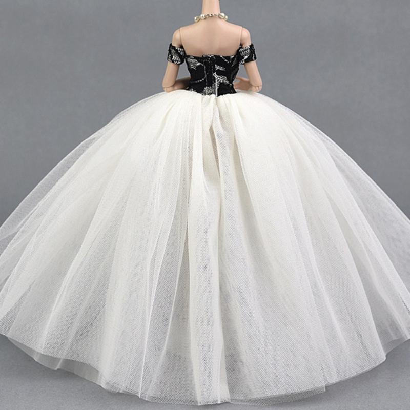 Robe bouffante élégante à manches pour poupées de 6 pouces Vêtements Robe de mariée avec coutures détaillées Pour exposition et collection
