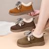 Women's Fur One Thick Bottom Heightening Winter Lightweight Padded Warm Snow Boots Non-slip Wear Casual Sports Lace-up Cotton Boots