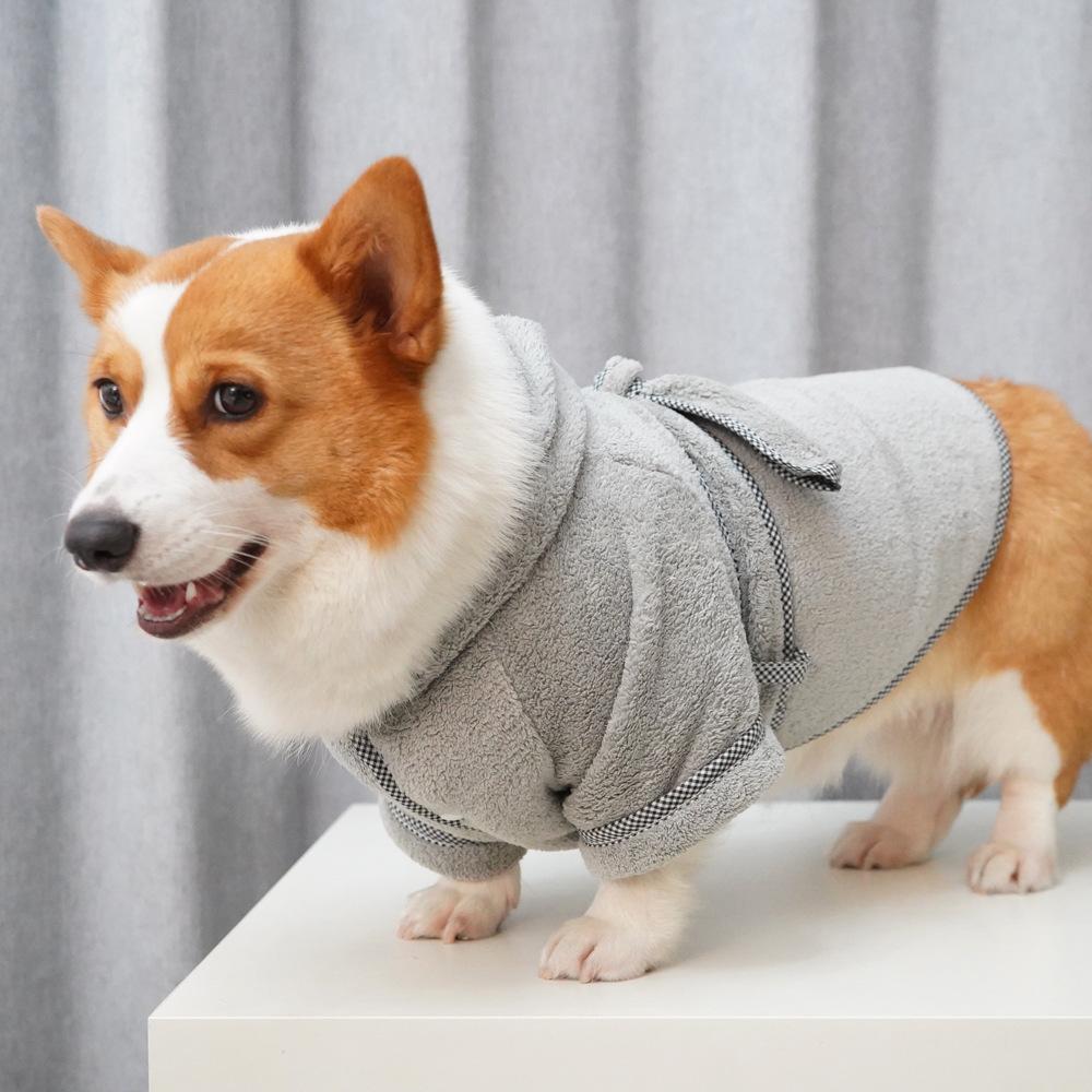 Wind Coral Fleece Pet Absorbent Bathrobe Bathrobe Dog Cat Universal Home Pajamas Winter Warmth