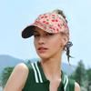 Red Cherry Pink Hearts Print Sun Sports Visor Hats Summer Adjustable Beach Cap Outdoor Sports Sun Visor Hat for Women