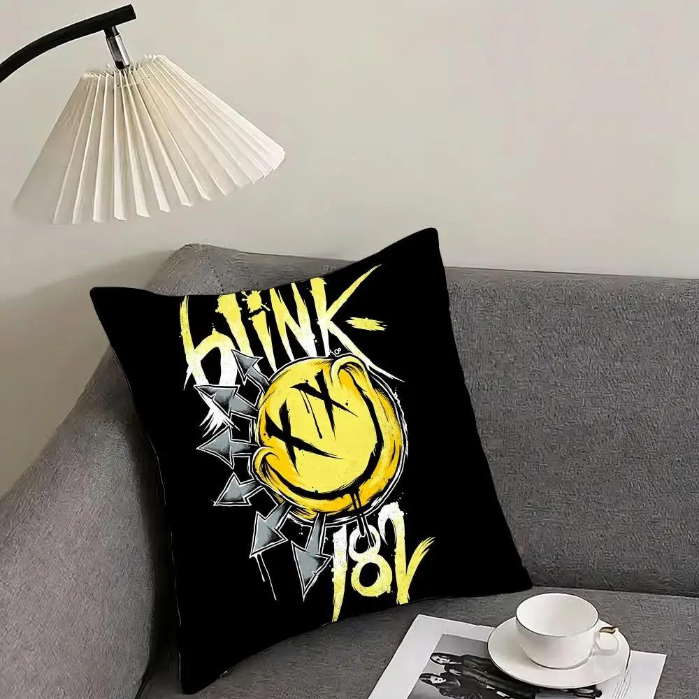 1 Blink 182 Rock Band Throw Pillow Cover Double Sided 2D Print Soft Linen Pillow Cover Bedroom Living Room Couch Decor Punk Gift