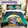 Halloween Jack Sally Skull Duvet Cover Set - Without Core & Quilt, Lightweight Machine Washable, Anime Style Gaming Bed Set