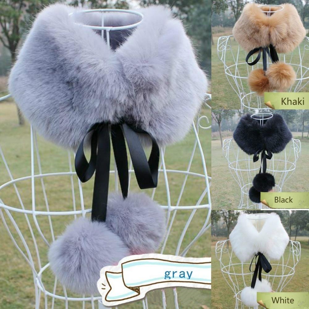 Imitation Rabbit Fur Collar Lady Fake Wool False Collar Female Shawl Women Collars