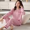 Dames Oversized Katoenen 2-delige Loungewear Set met V-hals en Geribbelde Textuur