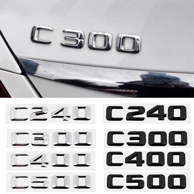 Alloy ABS Car Letter Stickers Rear Trunk Badge for Mercedes Benz C Class C240 C250 C260 C280 C300 C320 C350 C400 C500 Emblem