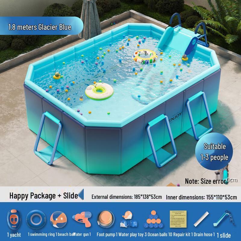 Outdoor Folding Swimming Pool with Slide