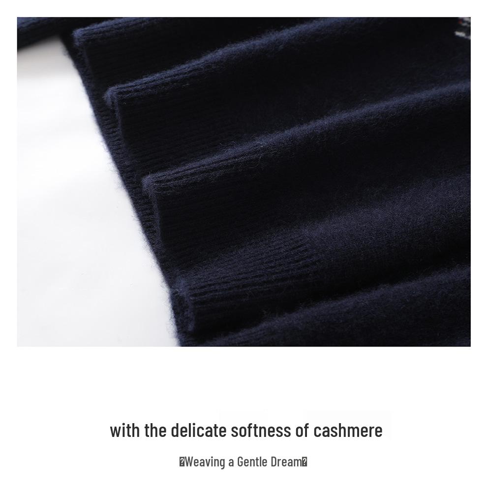 Lekasha Cashmere Round Neck Jacquard Knit Sweater - New Autumn/Winter Style
