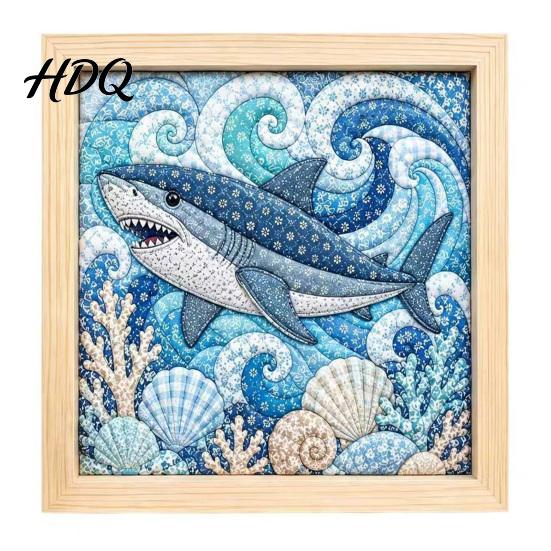 Japanese Fabric Craft No-Sew Art Kit DIY Mosaic Kits for Adults Beginners Quilted Wall Intricate with Frame & Tools Kits Gifts Housewarming