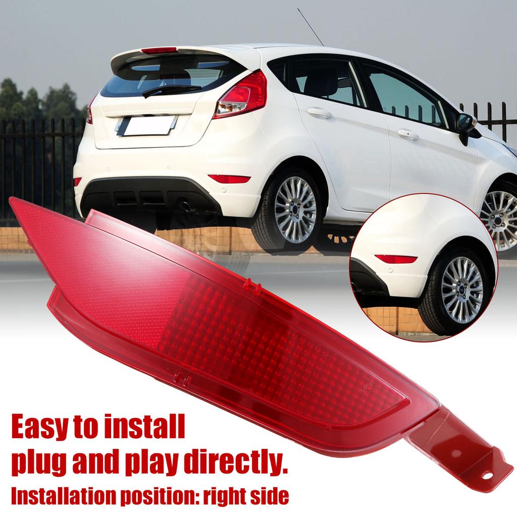 Rear Bumper Right Reflector Light Cover Compatible with Ford Fiesta 2009-2014 Professional Right Rear Bumper Tail Fog Light