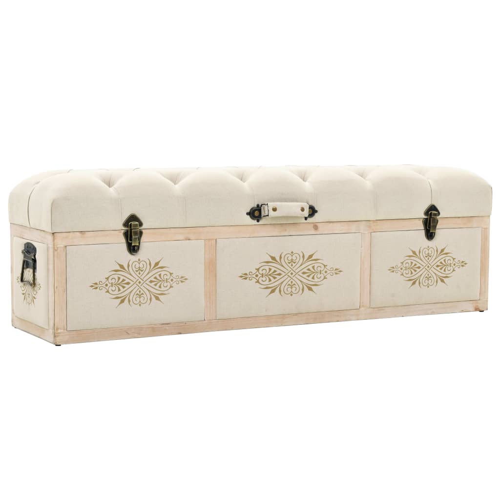 Storage Bench 110 cm Cream Colored