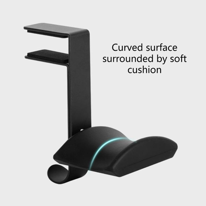 Headphone Stand Hanger Desk Mount Holder Headset Soundbar Stand Clamp Hook Space Save Hanger Under Desk Long Arm Holder
