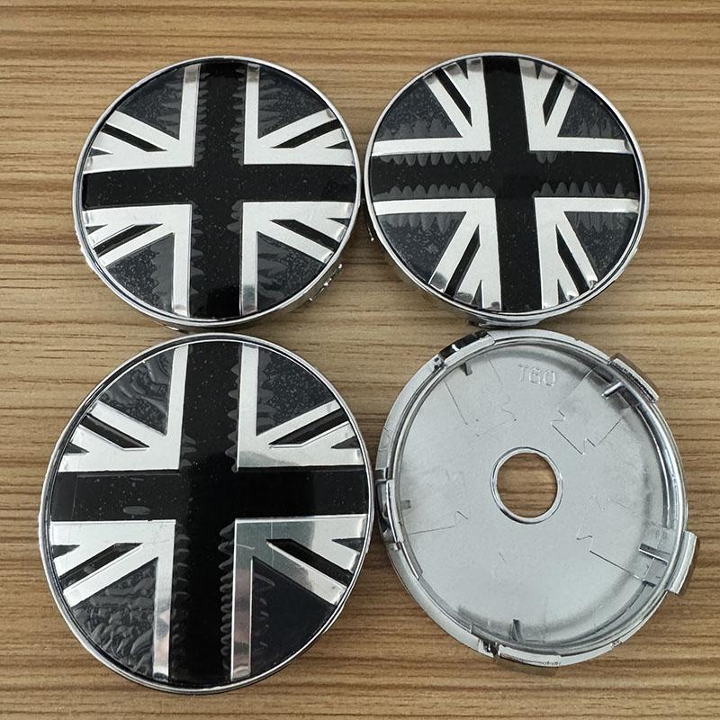 4pcs 56mm 60mmUniversal Car Wheel Center Cover Hub Cap Union Jack Badge Sticker Replacement