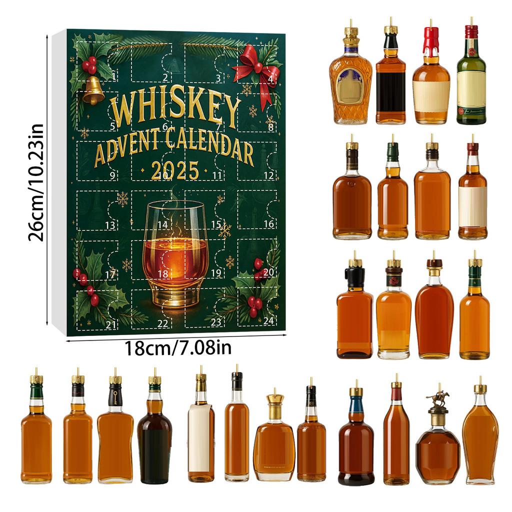 

Wine Style Bottle Christmas Countdown Calendar Blind Box Tree Acrylic Pendant