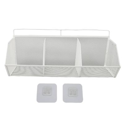 Cesta Colgante de 3 Rejillas Montaje en Pared Abertura Inclinada Organizador de Almacenamiento de Alambre Metálico para Cocina Baño