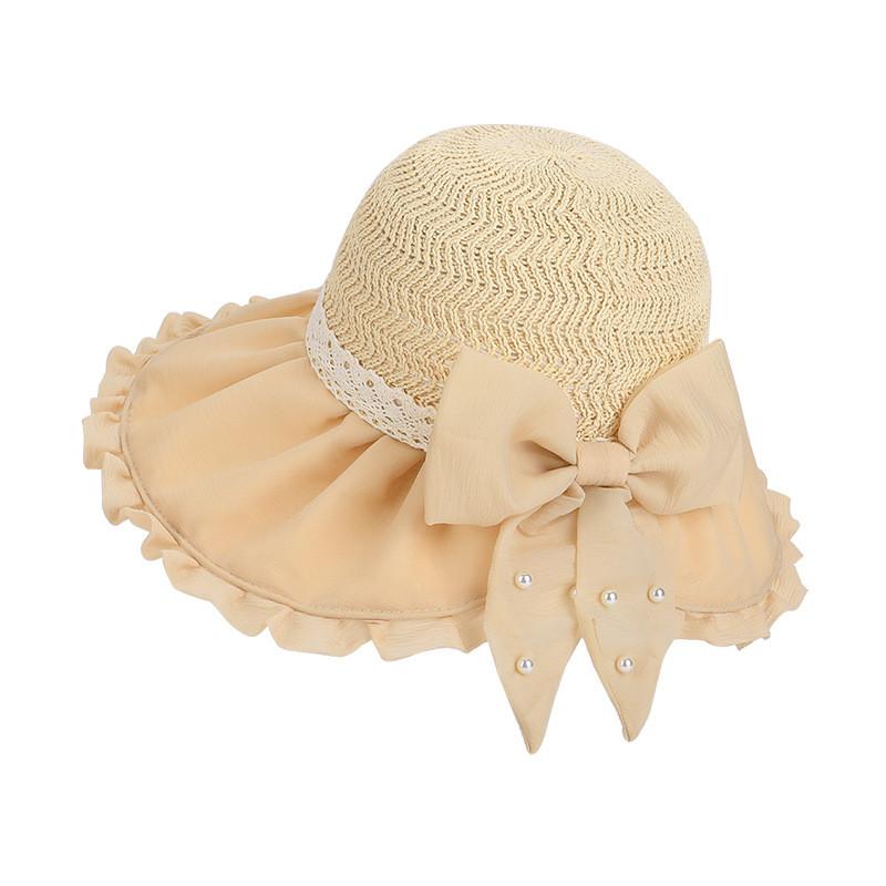 

Летняя широкополая солнцезащитная шляпа для женщин, складная, из полиэстера, для пляжного отдыха, защита от солнца бежевый