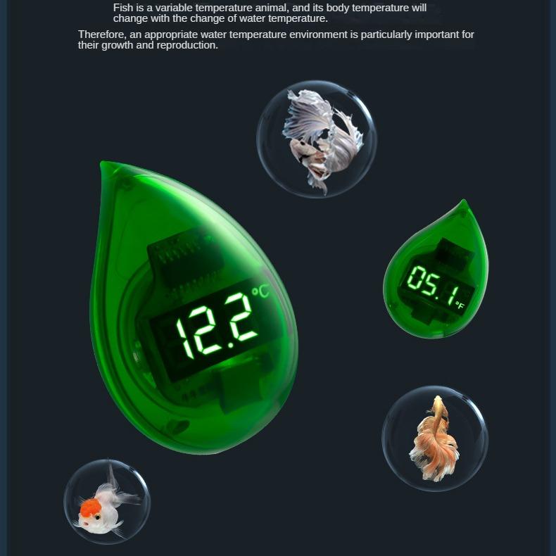 Fish Tank Thermometer Mini Small Electronic High-precision LED Hot Belt Fish Turtle Tank External Attached Aquarium Temperature Measurement