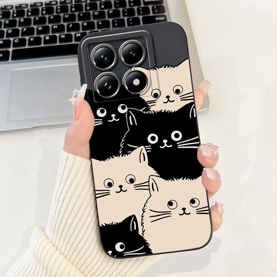 Cartoon Case For Xiaomi 14T Pro / 14T 5G Lens Protective Jelly Soft Silicone Cover For Xiaomi Mi14T 14TPro Phone Cases