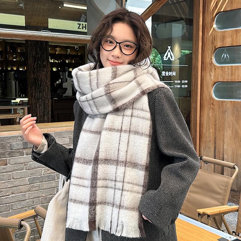 11 New Autumn and Winter Warm Scarf Female Mohair Lengthened and Thickened Scarf Atmosphere High-end Shawl Wholesale
