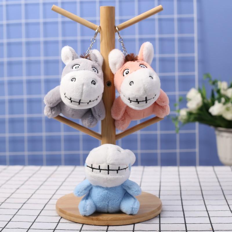 Niedliches Esel-Shirt mit großen Zähnen, Bär Hase Plüschtier Puppenanhänger, Puppen-Taschenanhänger