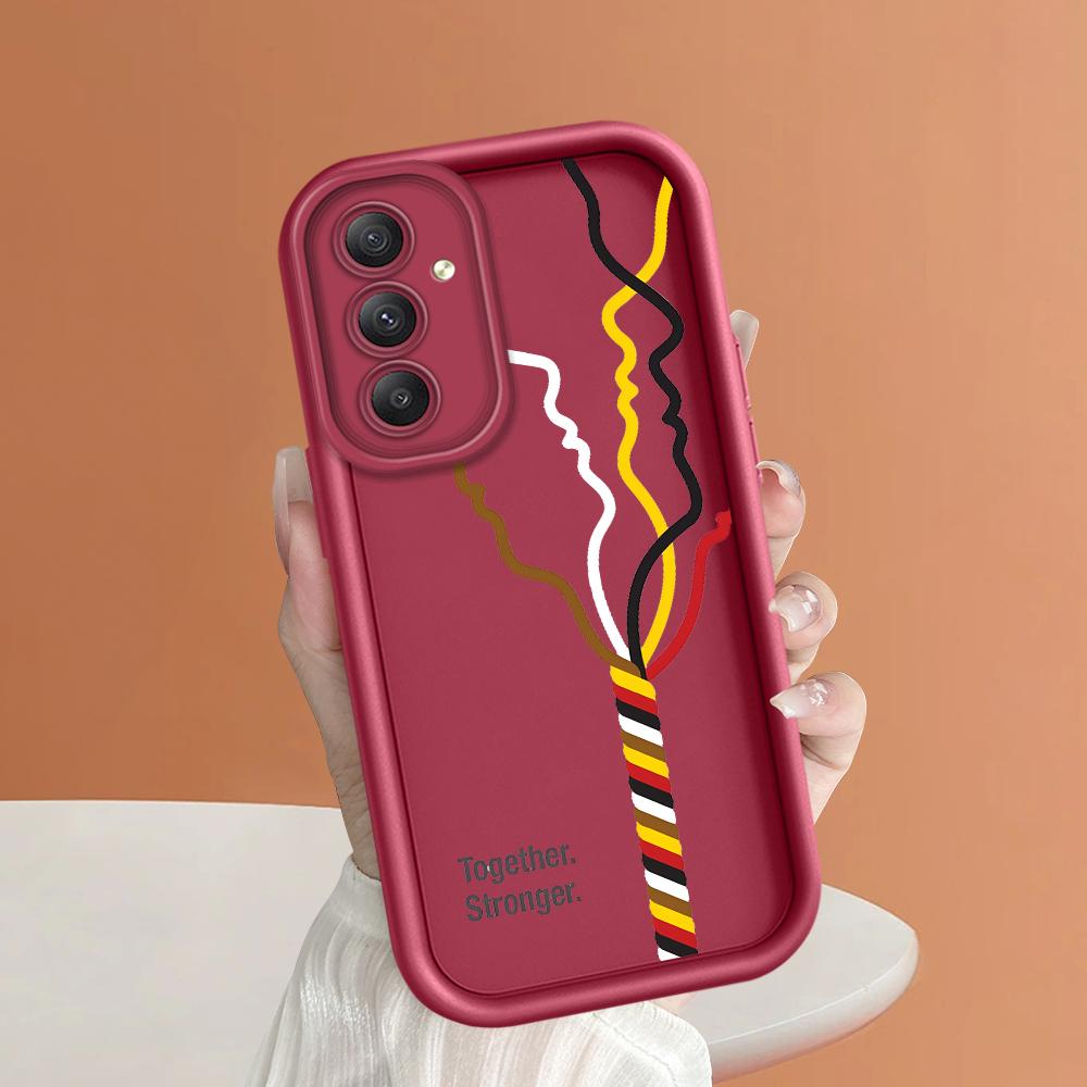 

Мягкий силиконовый квадратный чехол с рисунком лестницы для телефона, полное покрытие, противоударный защитный резиновый чехол для камеры для Samsung Samsung S24 Ultra 5G темно-красного