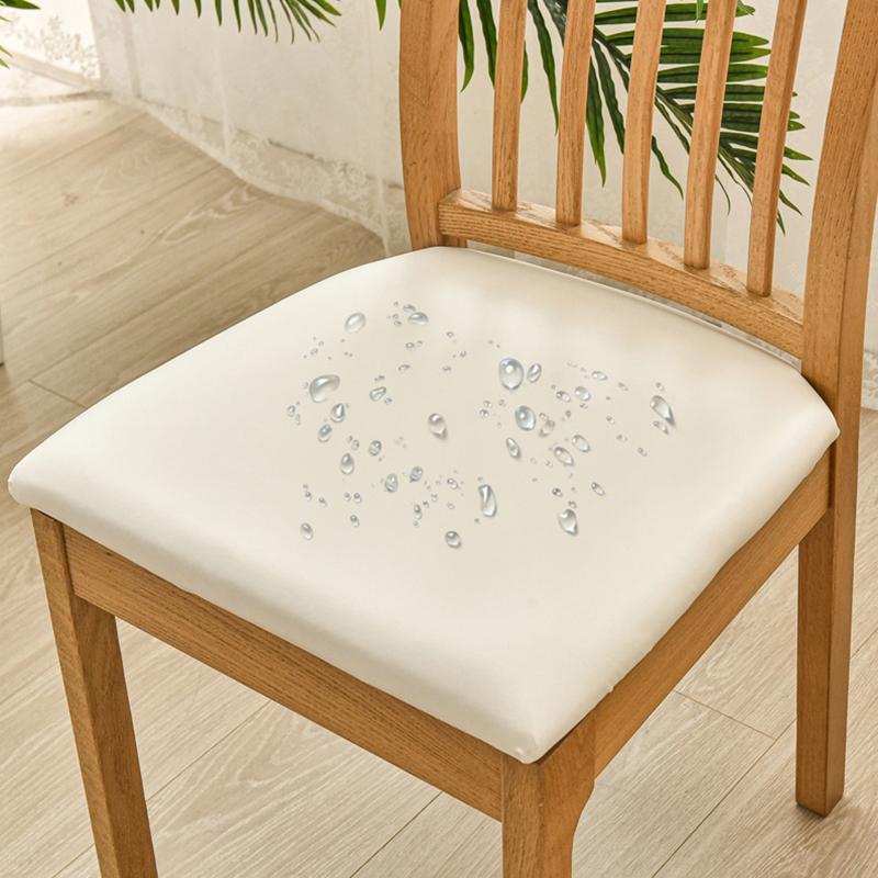 

1 шт. Чехлы на стулья из ПУ кожи с мягкой подушкой для обеденного стула, чехлы для стульев в ресторане, чехлы для подушек стульев в отеле, съемные, подходят для 36-48 см бежевый