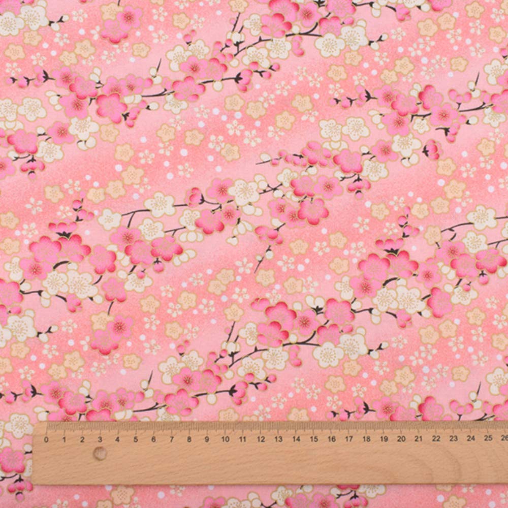 misaki Japanese Pattern Fabric Scraps Japanese Cut 48cm Set, Floral, Metallic, Cotton, Fabric, Cloth, Stylish, Crafts, DIY, Patchwork, Handmade,