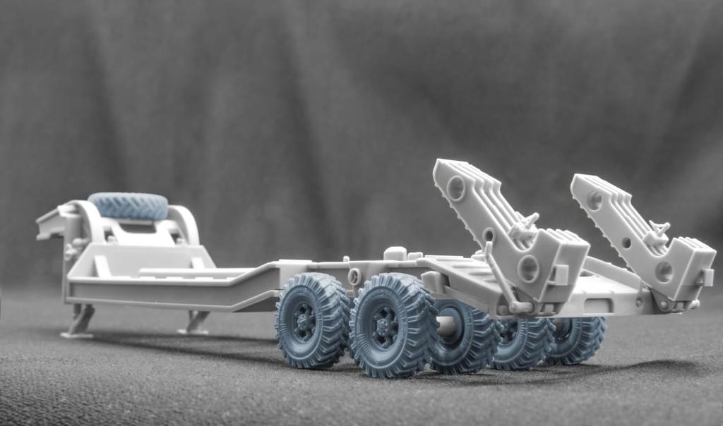 Scale Wheel Set Plastic Model Parts SCXWM72007S Scale-X 1/72 CHMZAP-5247G Semi-Trailer Weight-Deforming (9 Pieces) (for Trumpeter/Takom) (Military