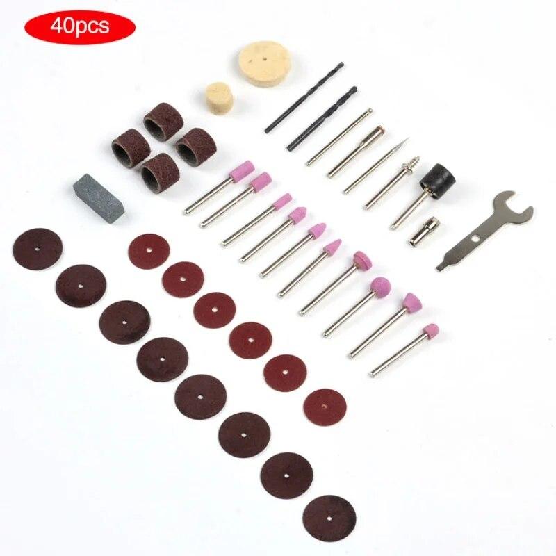 40pcs Mini Multifunctional Electric Sanding Head Set, Rotary Polishing Kit For Electric Sanding Drill Rotary Tool Attachment, El