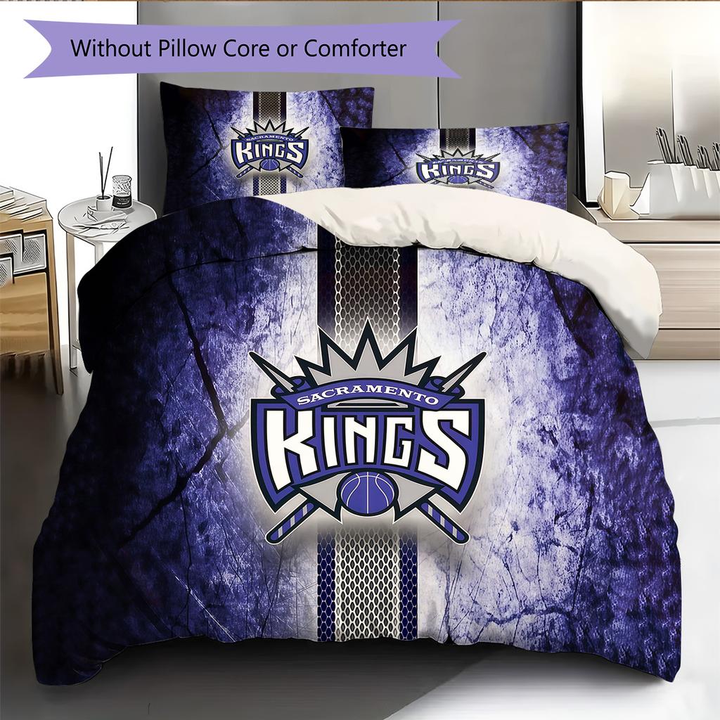 Sacramento Kings2 Pattern Bedding Quilt Set Home Decoration Gift (1 * duvet cover + 2 * pillowcase without core)