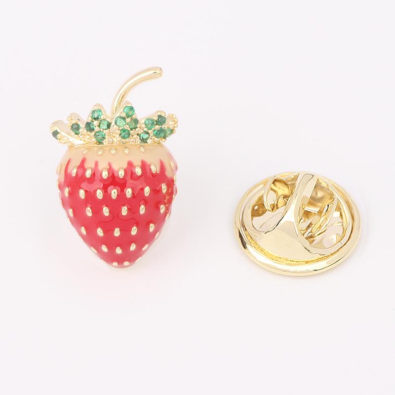 Japanese Cute Fruit Enamel Brooch: Peach & Cherry Lapel Pin