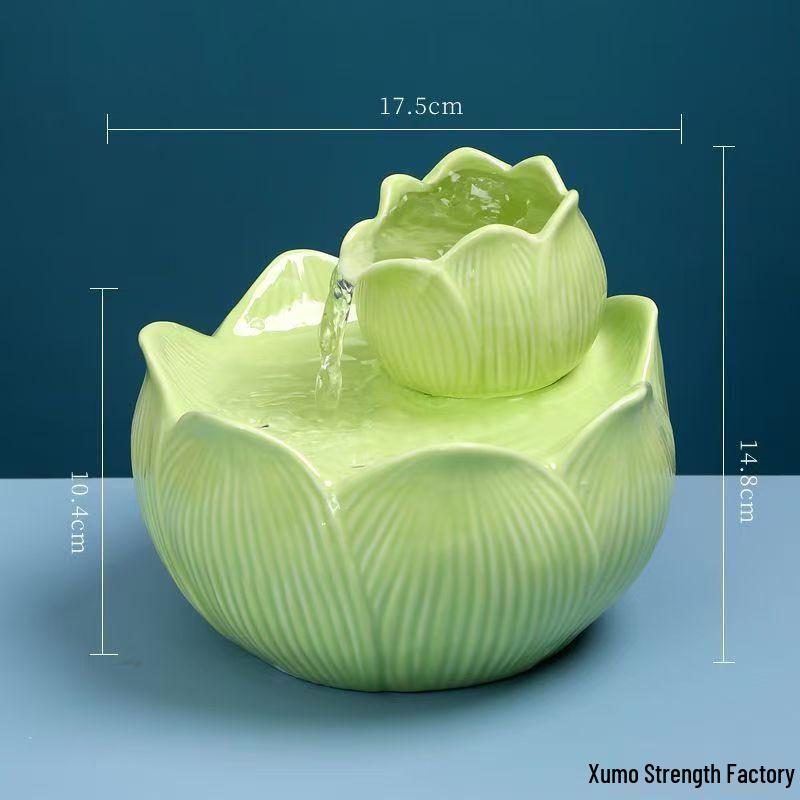 Ceramic Automatic Pet Water Fountain - Dynamic Circulating Bowl for Cats and Dogs, No Plug-in Required