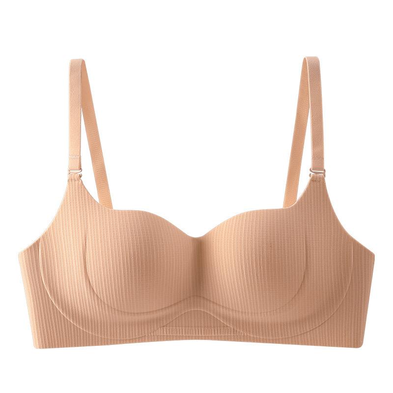 Traceless steel rim underwear women's lift gathers small breasts show large breasts integrated shell cup comfortable bra cover