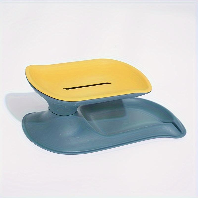 

1pc Toilet Rotating Creative Paste Traceless Soap Box, Wall Mounted Soap Rack, Double Layer European Style синий