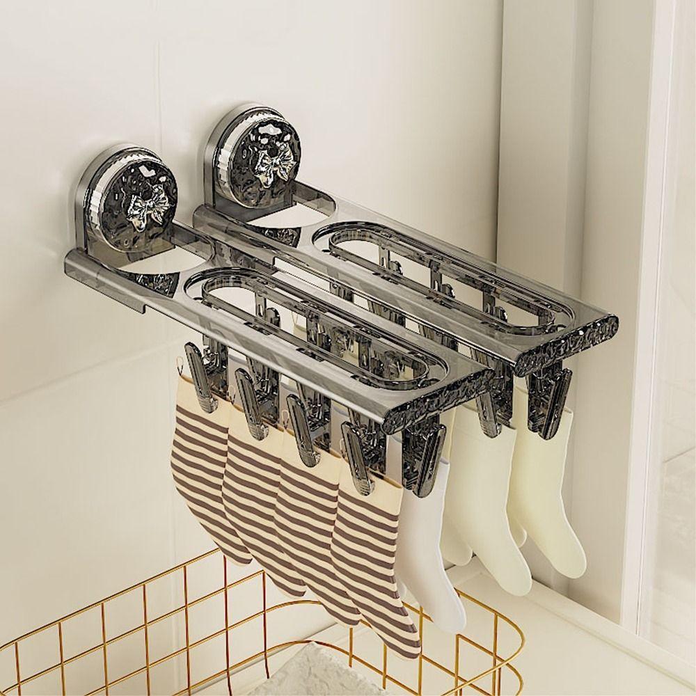 Wall-Mounted Folding Socks Drying Rack Plastic Gloves Towels Drying Rack for Home